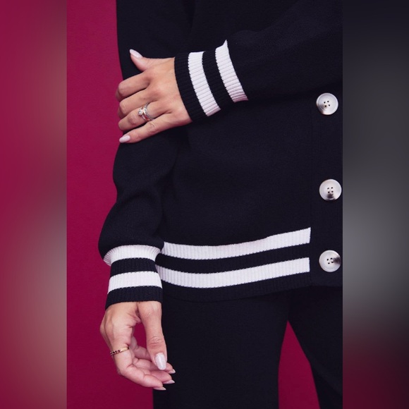 NWT Boutique Skylar Black Knit Cardigan & Pants Matching Set - Picture 4 of 7